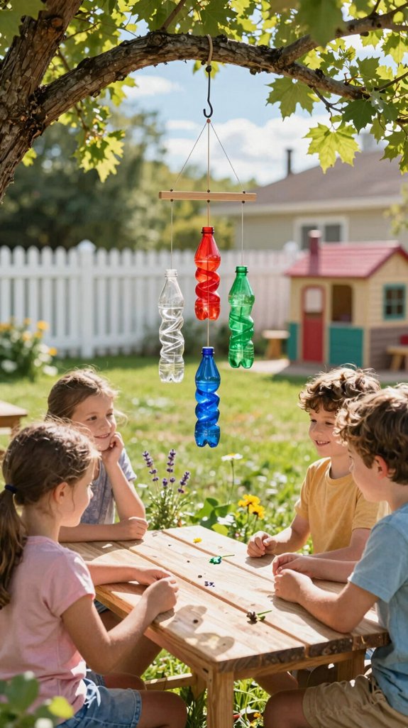 21 Kids Backyard Ideas for Fun Outdoor Play Areas 9 recycled bottle wind chime