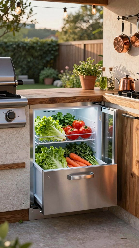 refrigerated drawer for outdoor kitchen