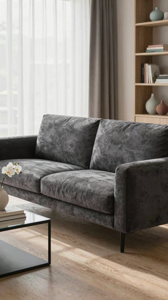 regular dark grey sofa care