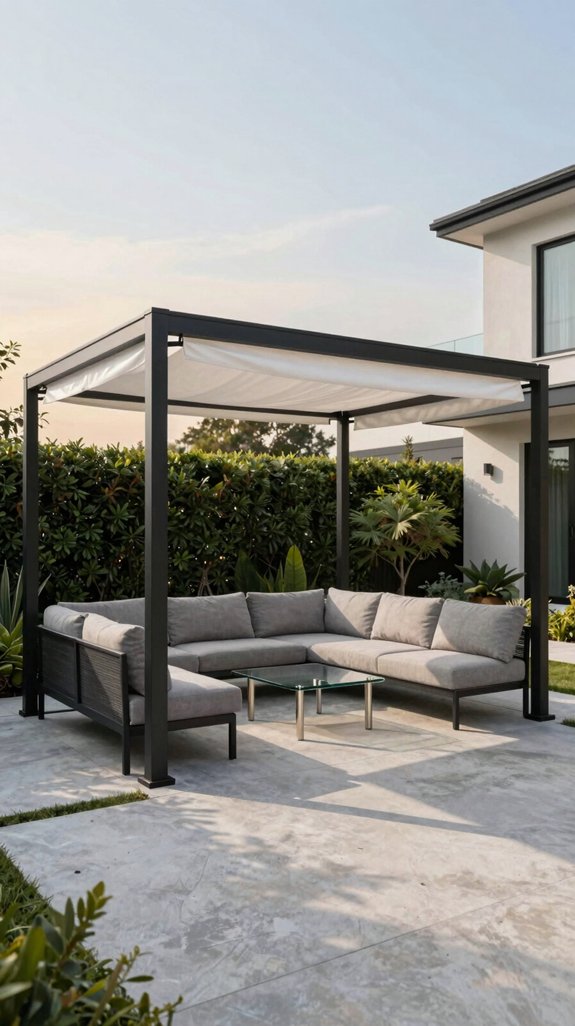 retractable canopy pergola design