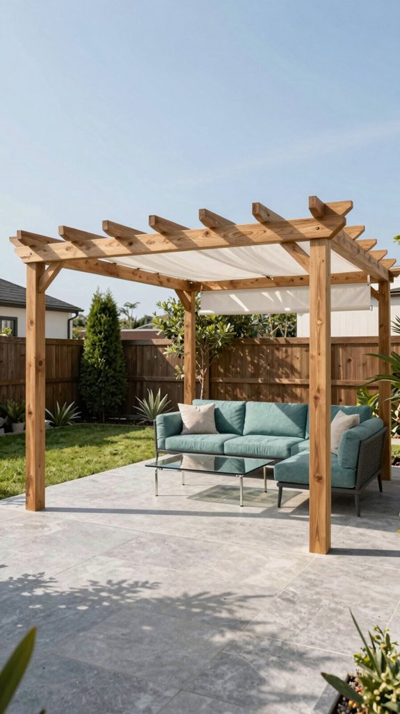 19 House Backyard Ideas for a Beautiful Outdoor Living Space 7 retractable pergola with canopy