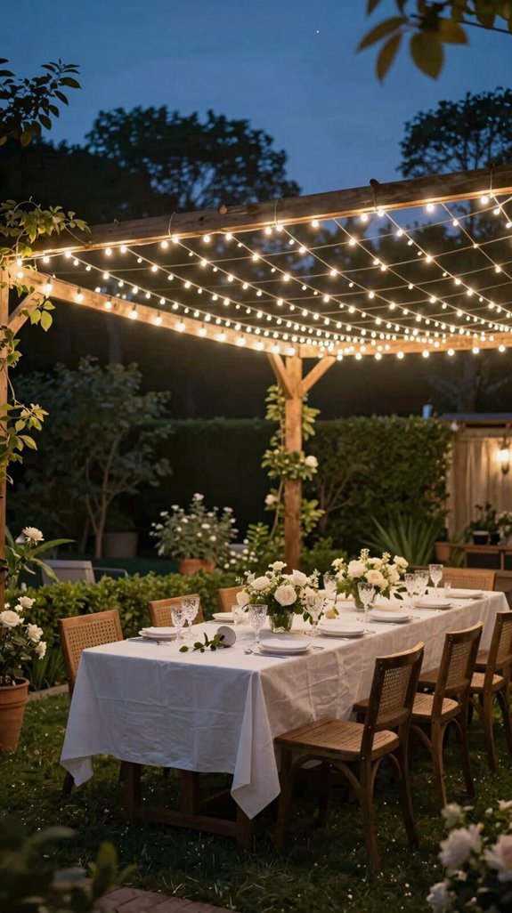 17 Cheap Backyard Wedding Ideas That Still Look Elegant 4 romantic string light canopy setup