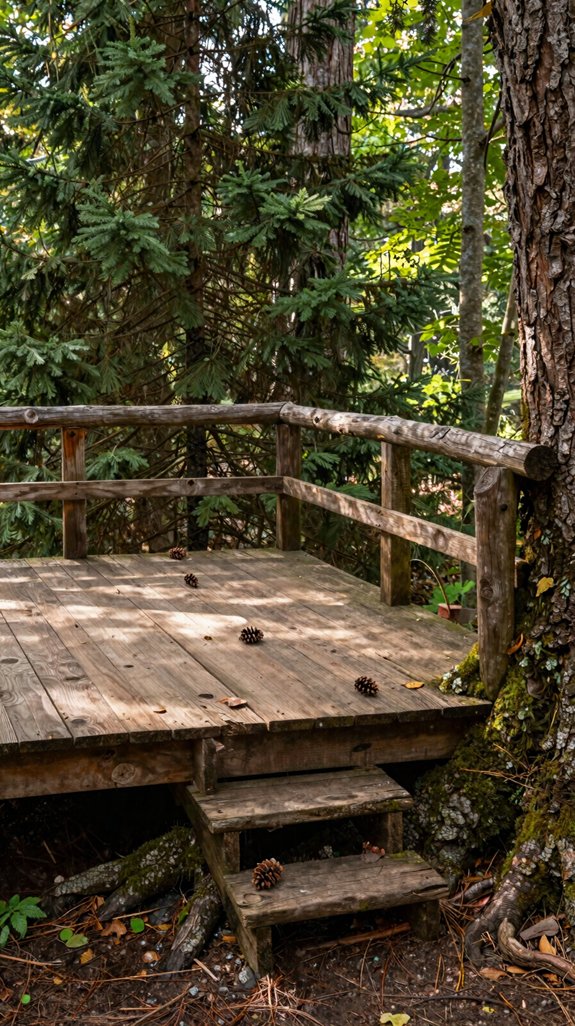 root woven reclaimed deck