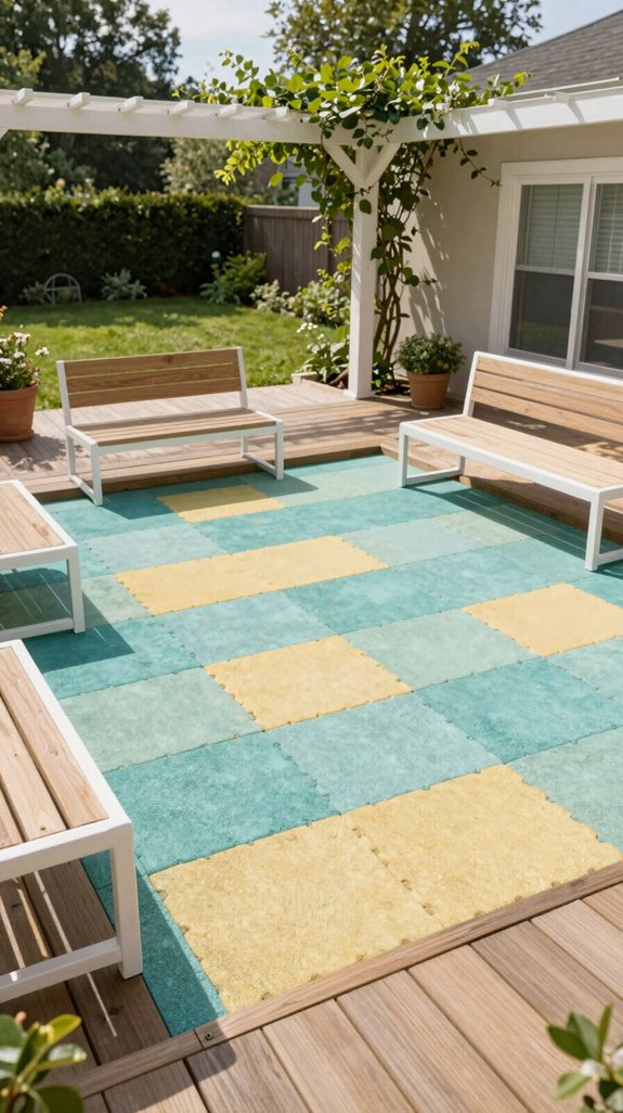 21 Backyard Patio Design Layout Ideas for Functional Spaces 6 rubber tiles for kids