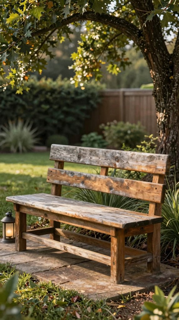 rustic fire wood storage bench