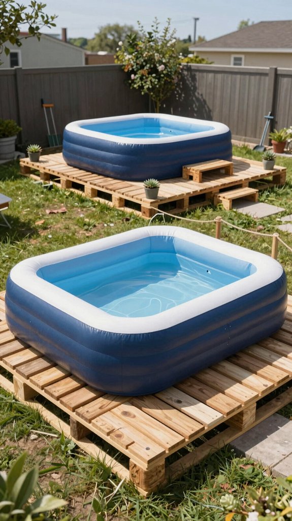 rustic pallet pool deck