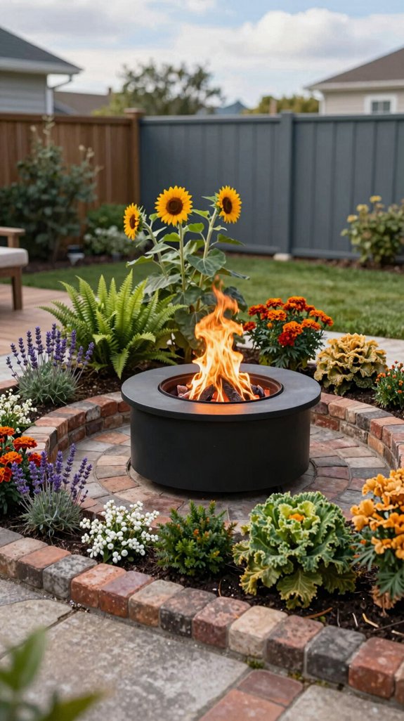 seasonal garden pit border