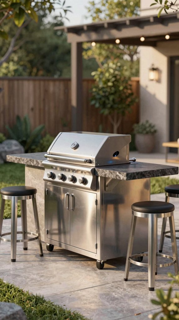 side burner barbecue island
