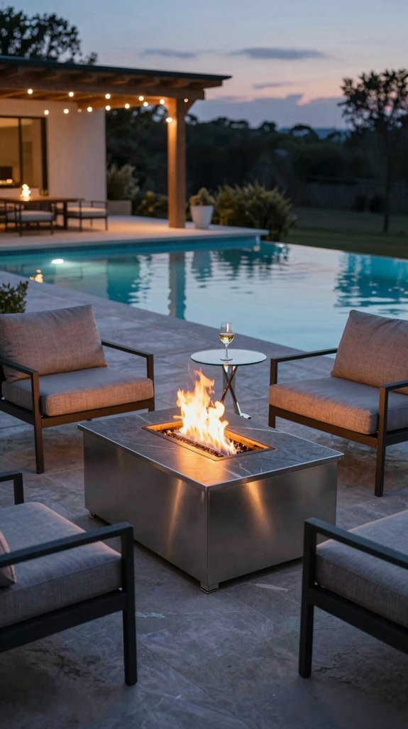 sleek fire table ambience