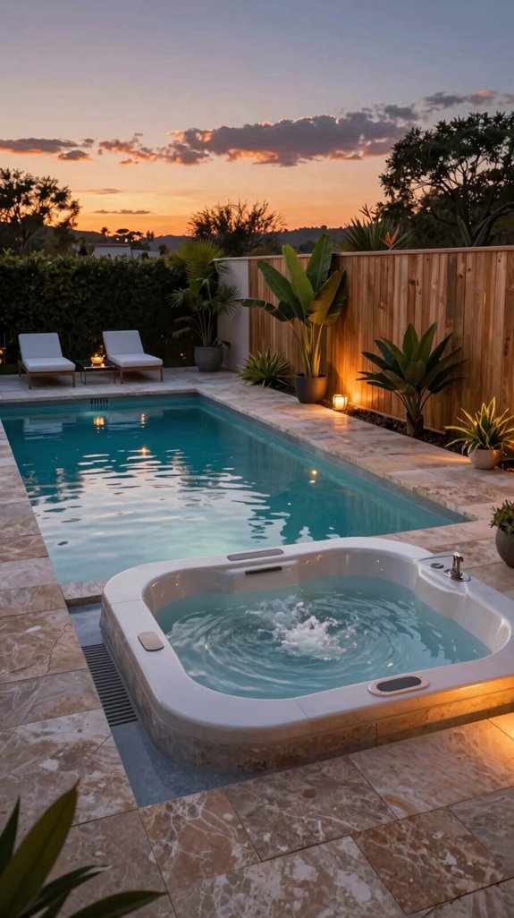 sleek jacuzzi corner oasis