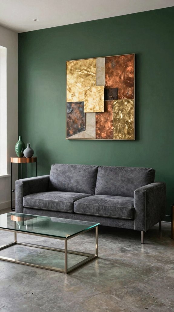 Dark Green Walls: Color Combinations That Feel Bold and Grounded 7 sleek metallic modernity