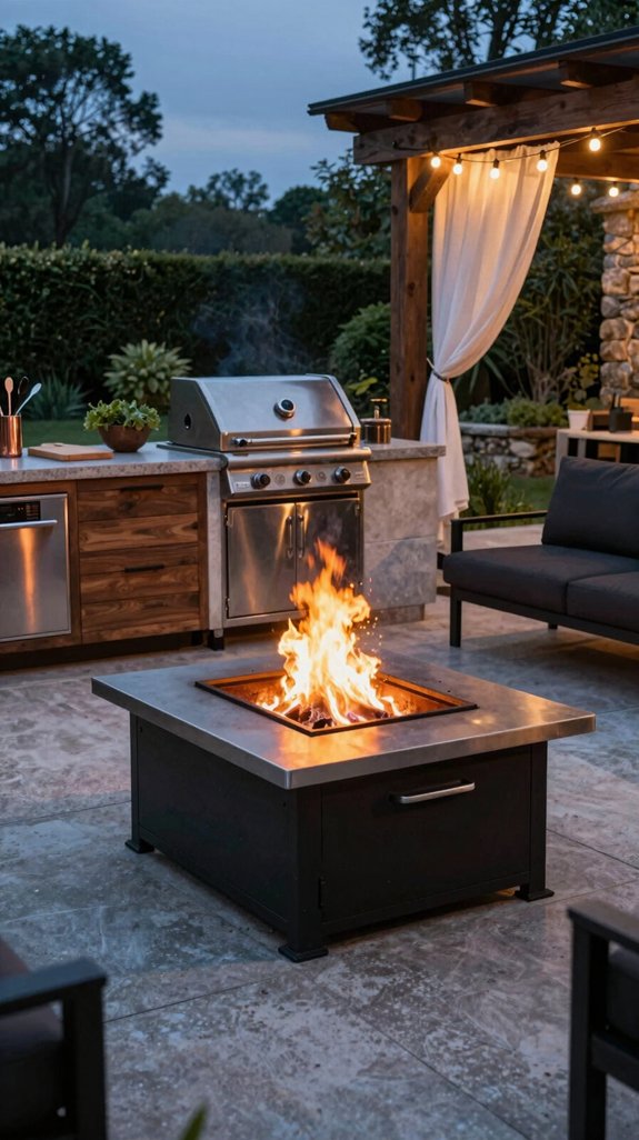 sleek modular fire pit