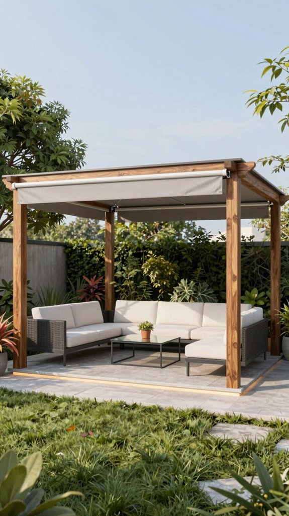 smart retractable pergola shading