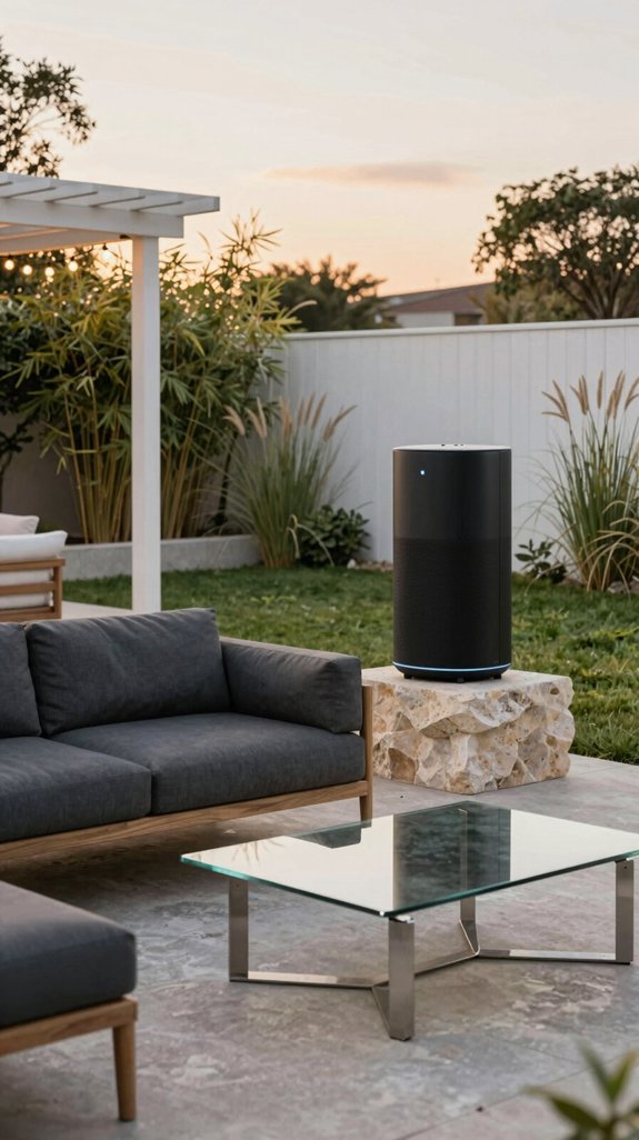 smart speaker outdoor lounge