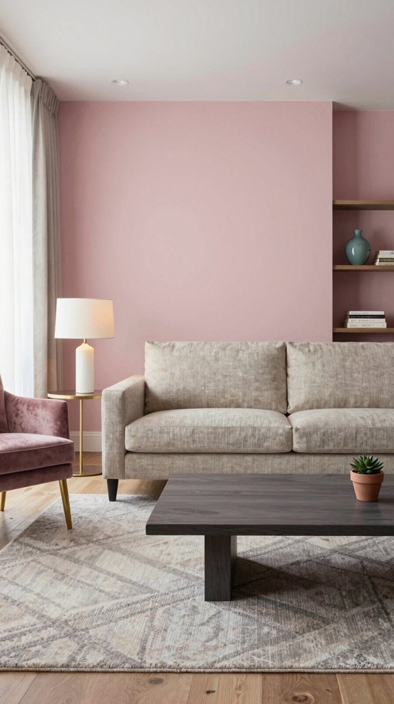 soft pink muted finishes