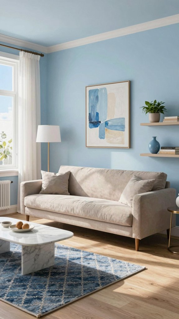 soft sky blue beige oasis