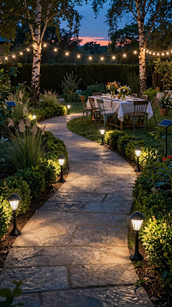 solar powered garden walkway lighting