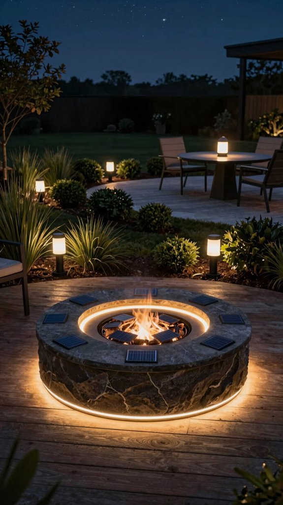 solar powered led fire pit