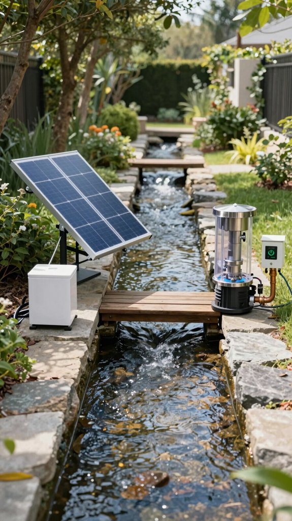 solar vs grid water features