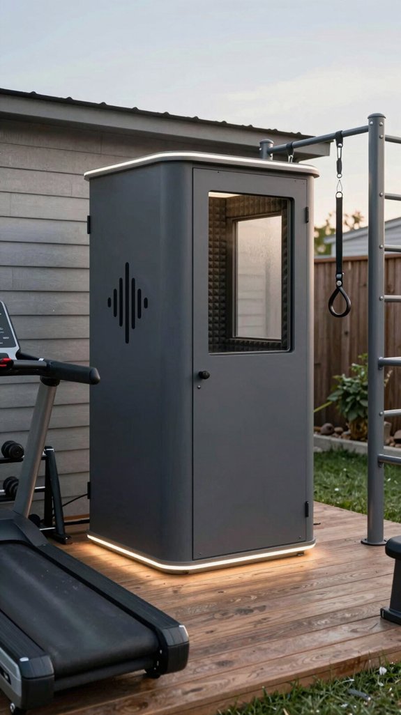 17 Backyard Gym Shed Ideas for Outdoor Fitness Spaces 15 sound proof modular audio booth