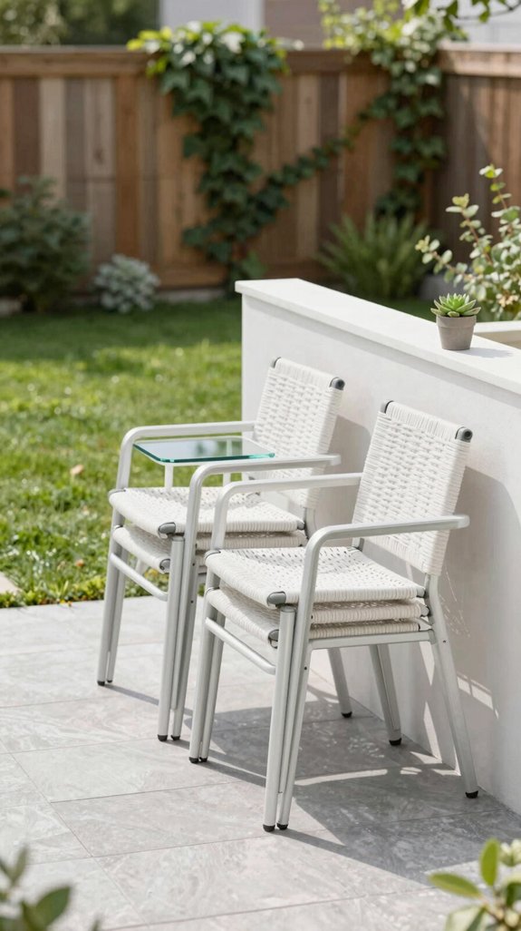 stackable recycled aluminum chairs
