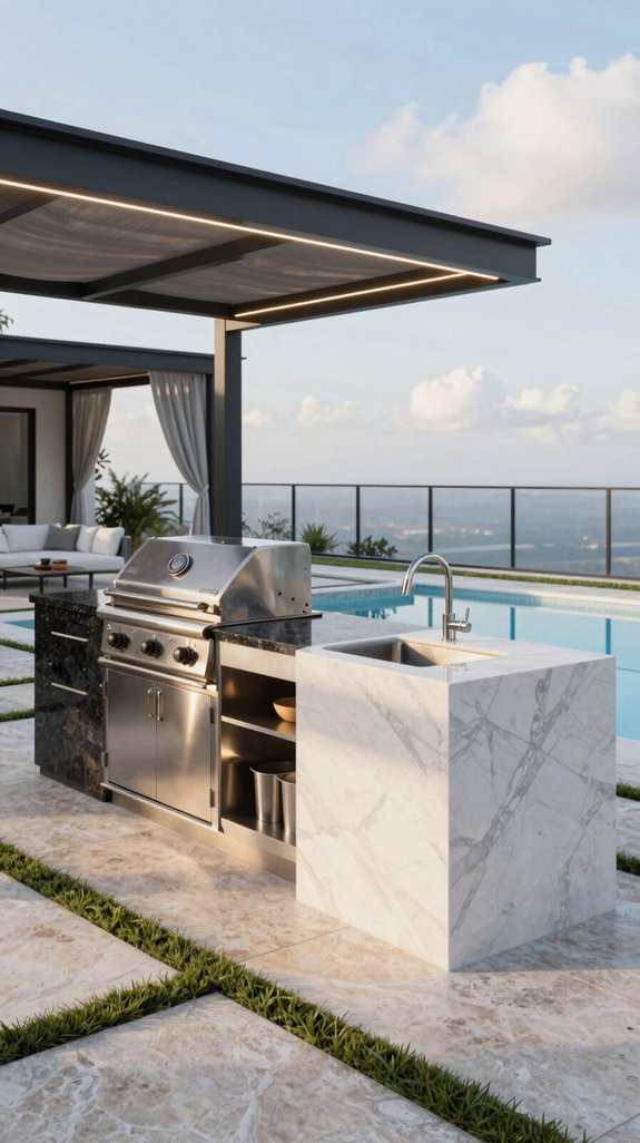 stainless steel grill kitchen sink