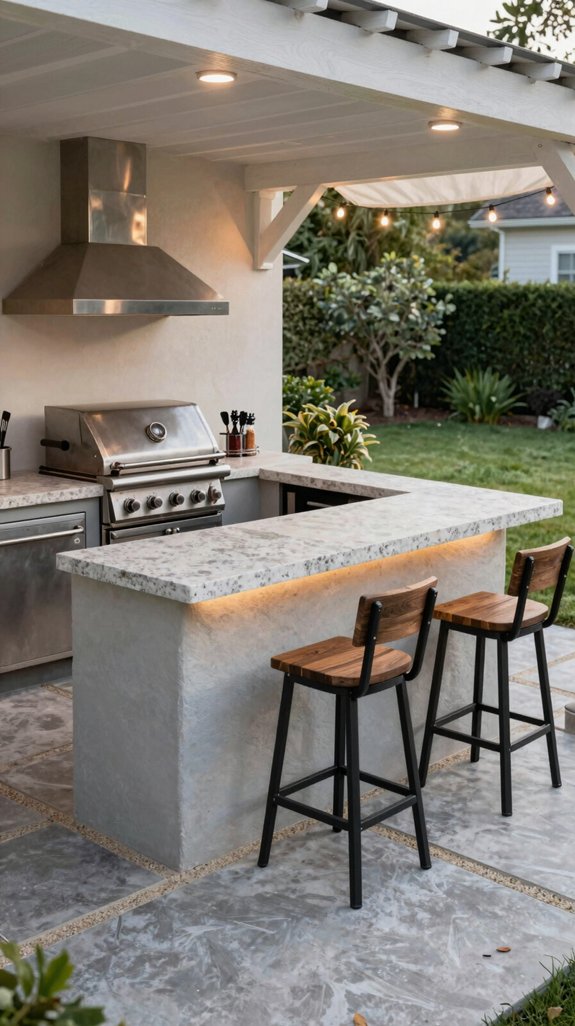 21 Backyard Patio Design Layout Ideas for Functional Spaces 4 stainless steel patio bar