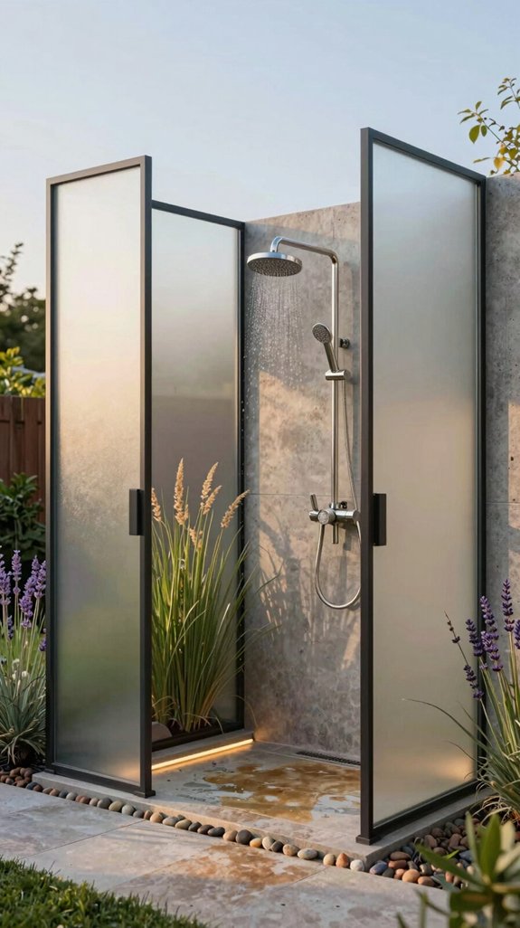 stainless steel shower privacy