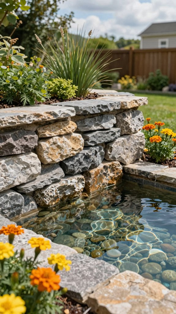 stone terrace water feature