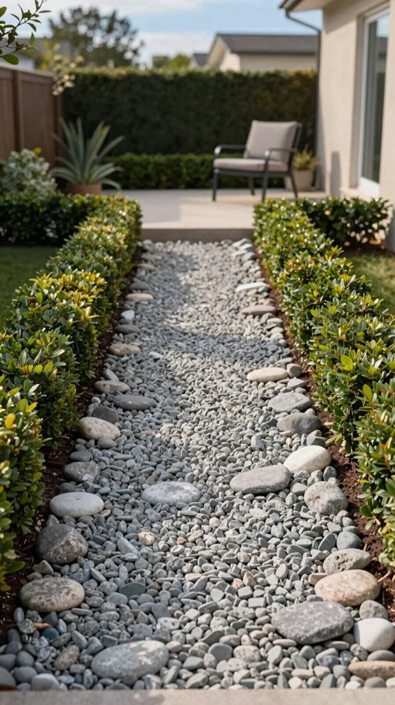 sustainable reflective gravel pathway