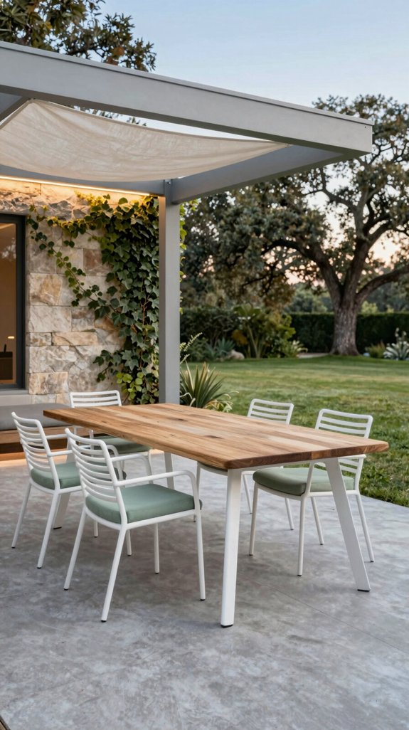 swinging patio dining table