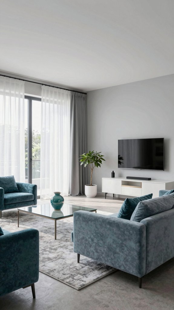 teal light gray minimalism