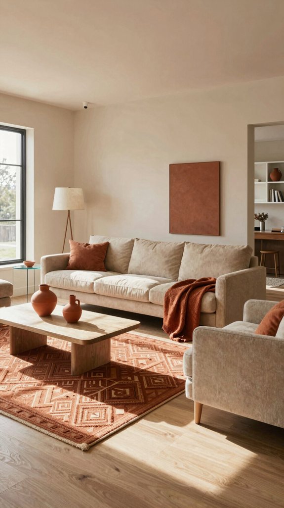 Beige Living Room Color Pairings That Add Depth and Interest 6 terracotta accented beige warmth