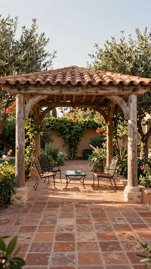 terracotta tiled pergola design