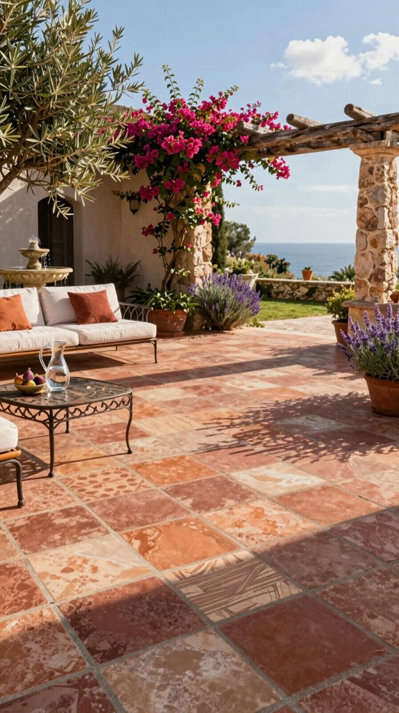 terracotta tiles mediterranean pattern