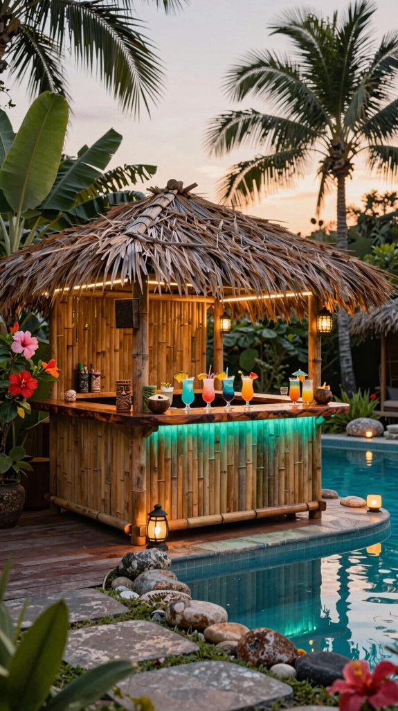 tiki bar with led lighting