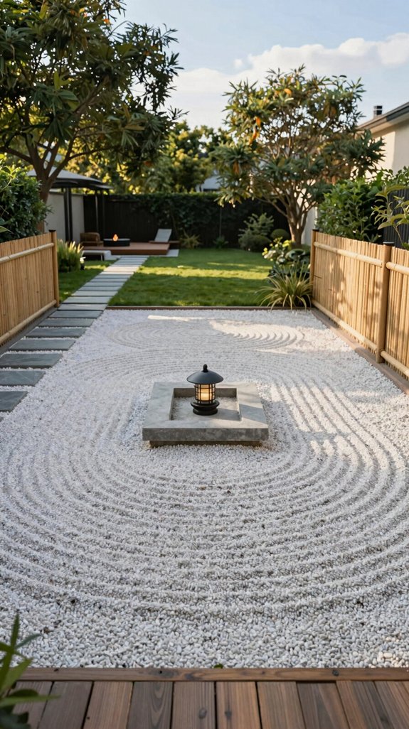 tranquil gravel garden design