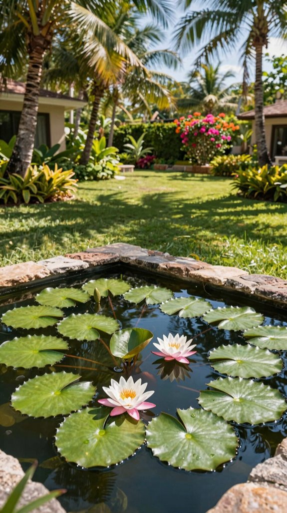 tranquil koi lily pond