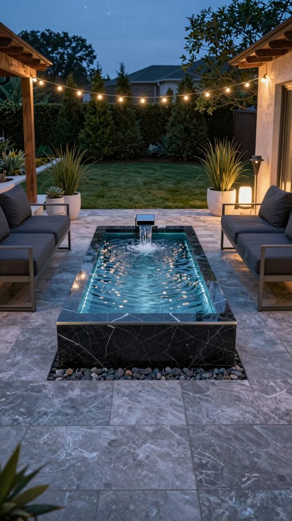 tranquil patio water centerpiece