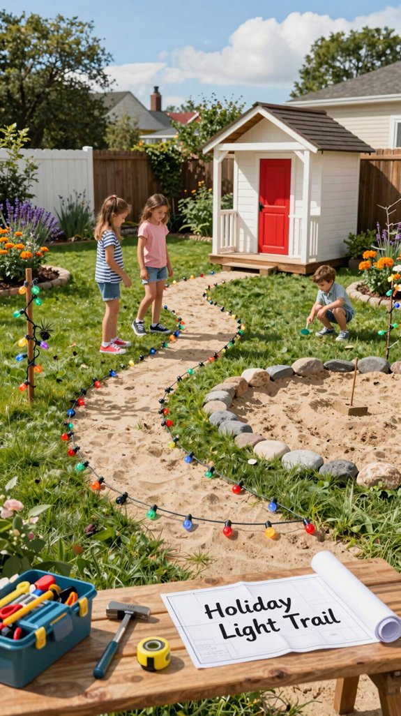 21 Kids Backyard Ideas for Fun Outdoor Play Areas 19 twinkling led holiday trail