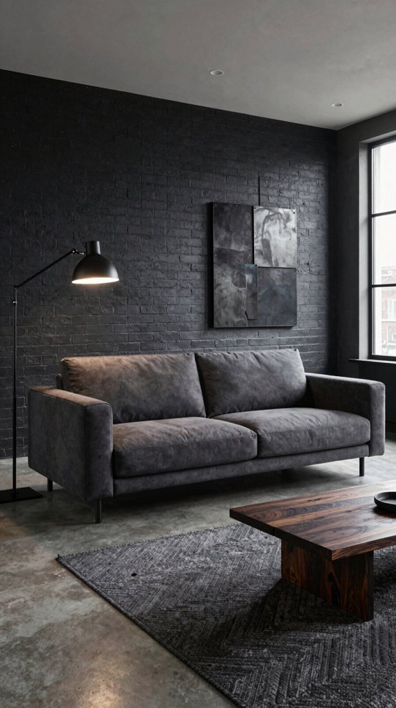 urban industrial dark grey sofa