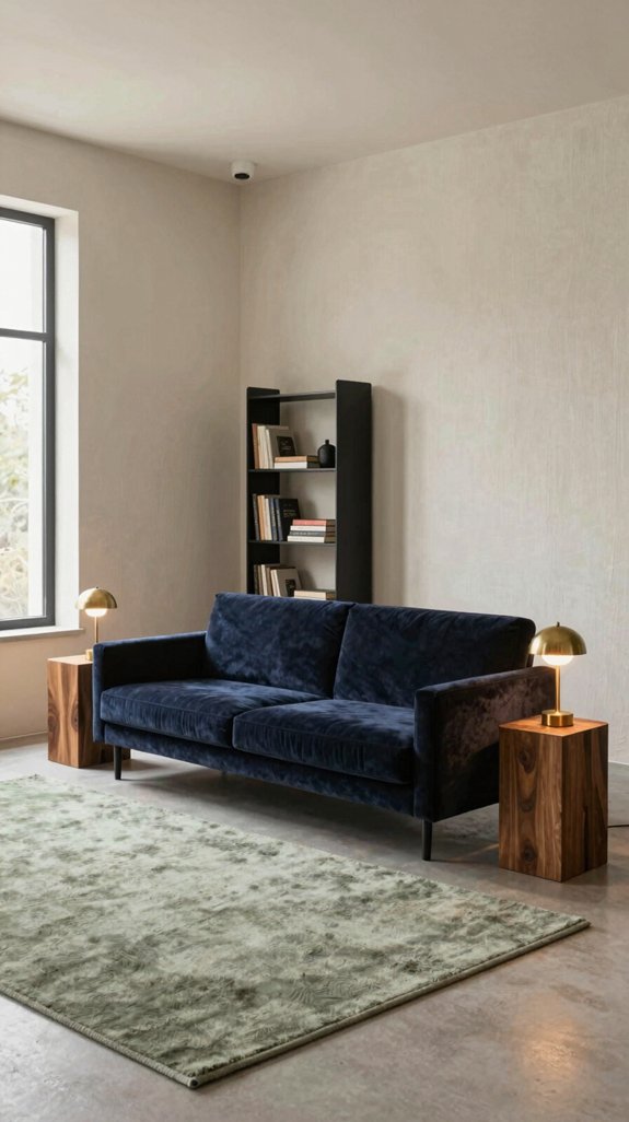 velvet bench reclaimed nightstand
