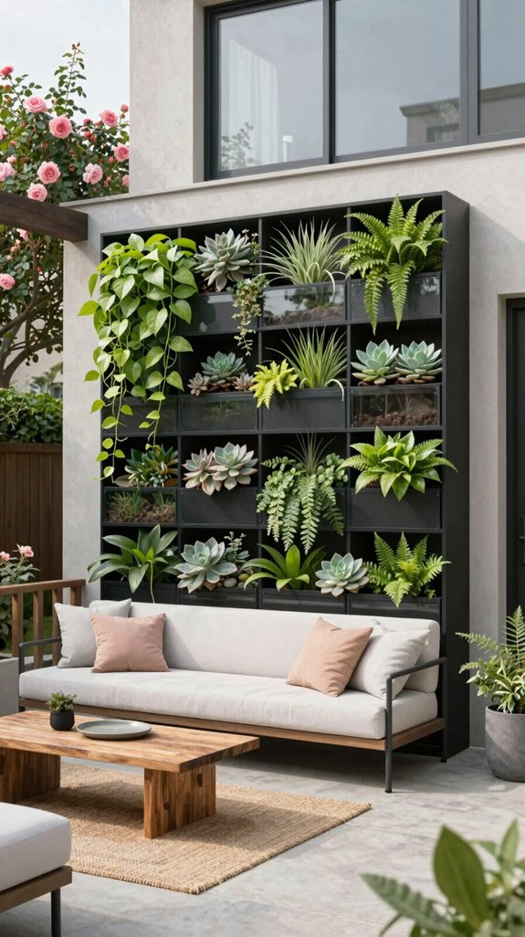 vertical garden maximizes patio space