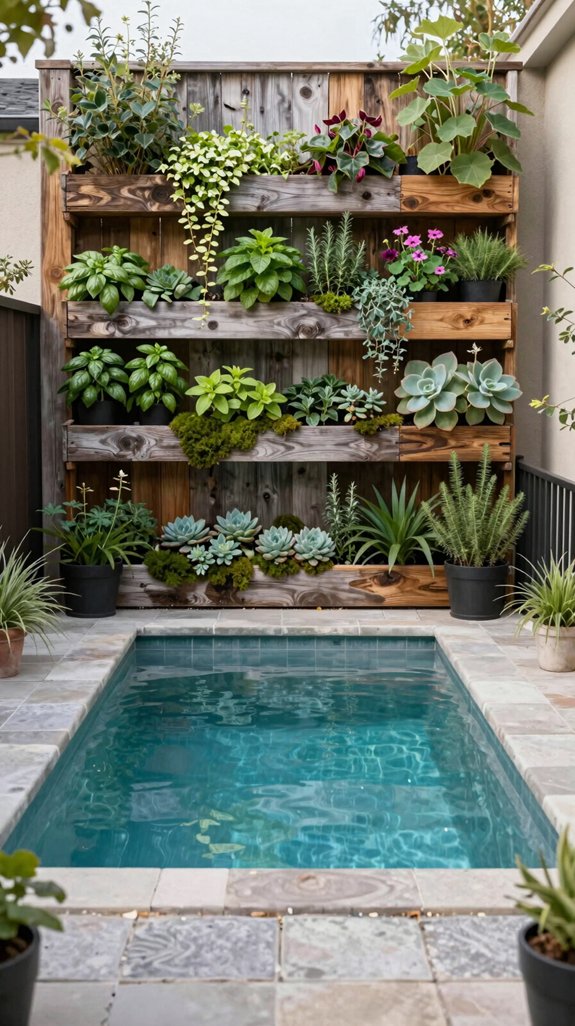 19 Small Backyard Pool Ideas for Compact Outdoor Spaces 15 vertical garden pool oasis