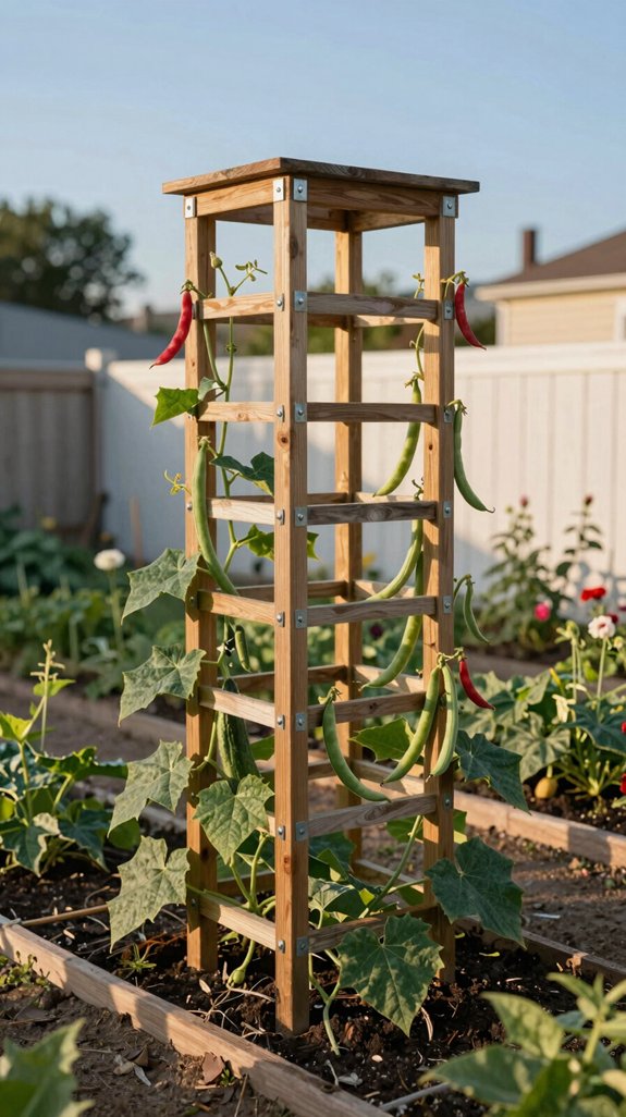 vertical trellis garden installation