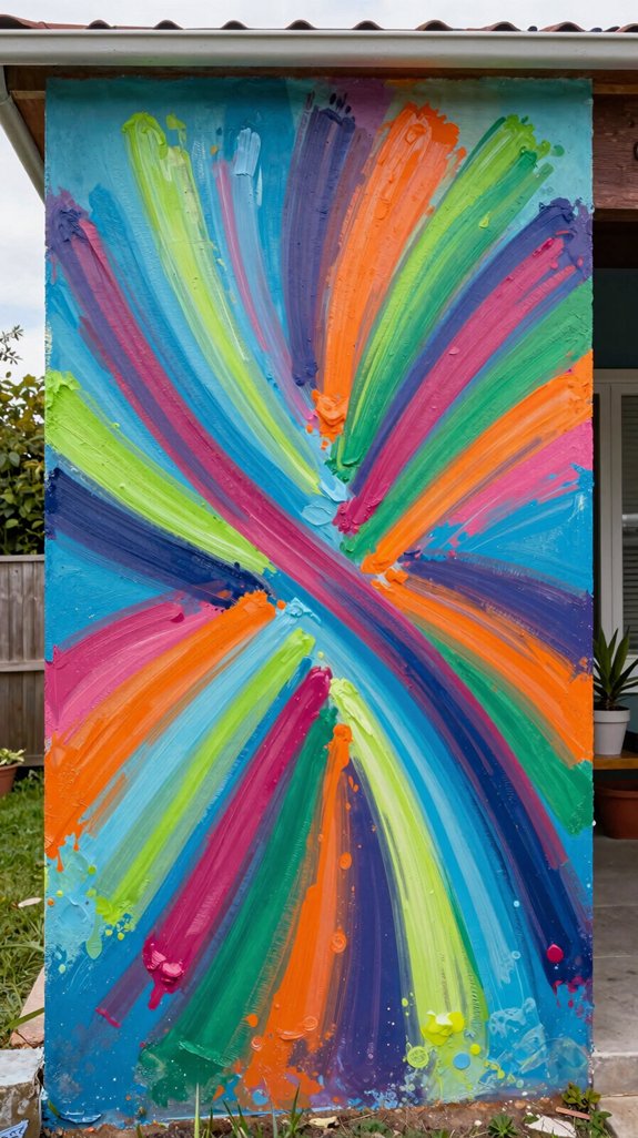 vibrant backyard mural
