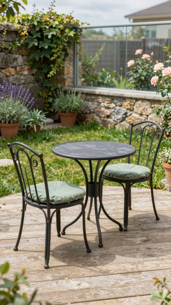 vintage bistro patio set