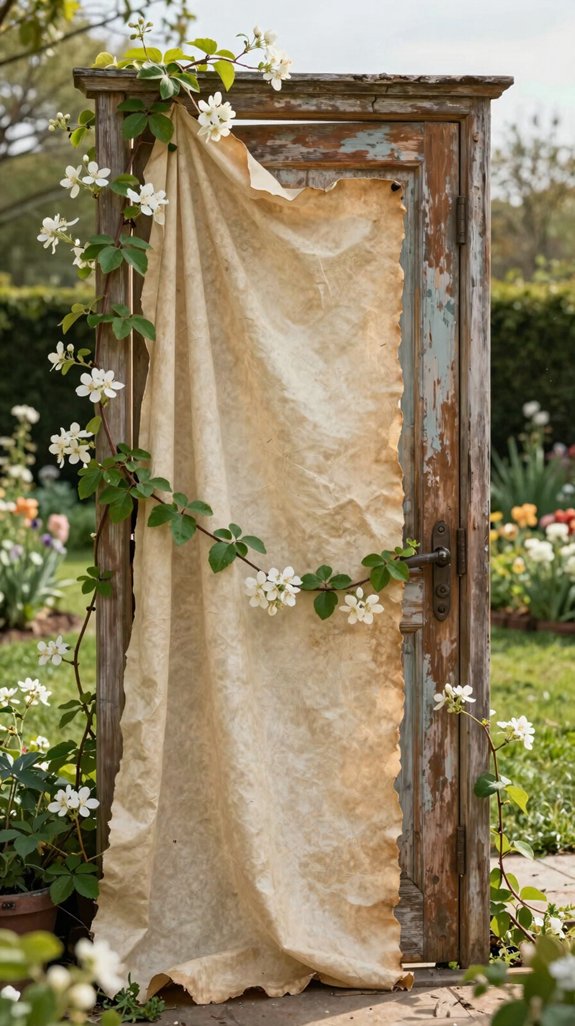 vintage door vine drape