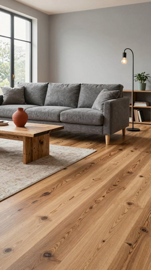 warm walnut contrasts gray