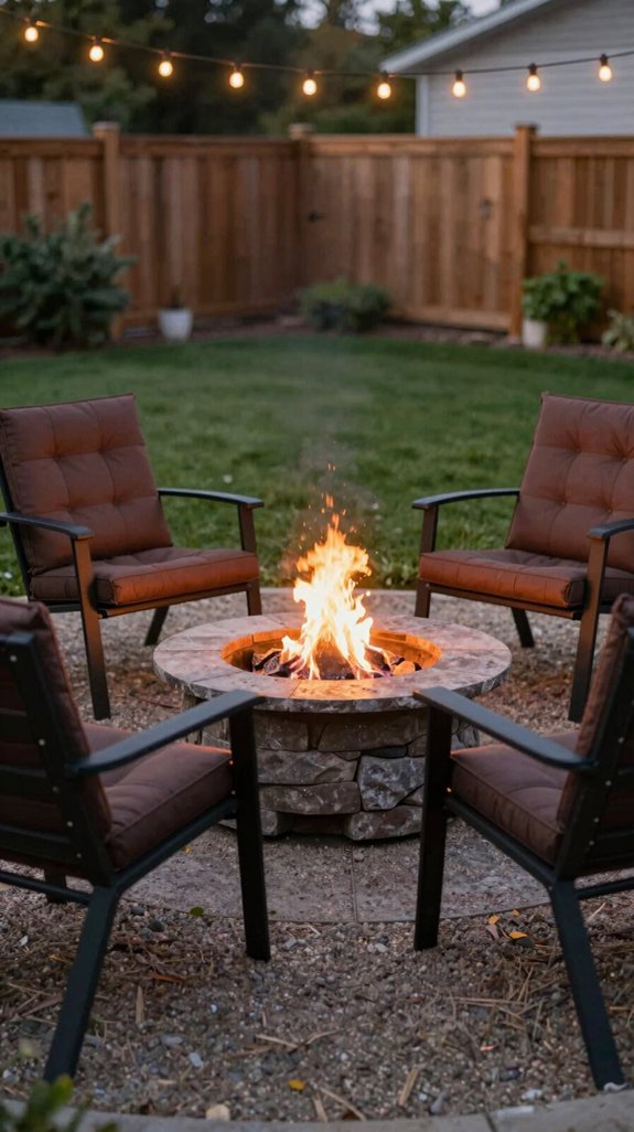 weather resistant fire pit seating